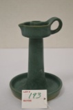 Newcomb Pottery JM-PV- 6 1/2 Matte Green Candlestick w/ Wax Lip