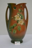 UPDATE - Roseville USA Wild Rose Pattern Vase, Double Handle, #922-15
