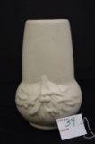 Unmarked Squash Shape Vase w/ Flowers and Crackling, 8 in.