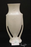 Roseville White Vase, Double Handle w/ Some Crackling, #740-10