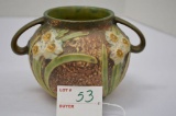 Unmarked Pot/Vase Double Handle Jonquil Pattern