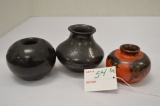 Pigeon Forge Pottery Orange and Brown Speckled Square Pot, 2 in.; Black Etc