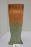Unmarked Two Tone Vase w/Flower Design, #400, 11 in. Tall, needs some clean