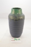 Unmarked Green & Blue Drip Vase, 6