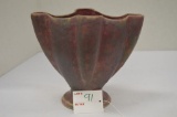 Unmarked Niloak? Block Letter Pink Vase, 6 1/2 x 7 in.