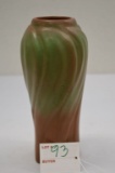 VanBriggle Brown and Green Twist Style Vase, 7 1/ in. - Has Crack on Side