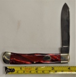 1998 Bulldog Brand, Hammer Forged, Solingen Germany, Single Blade, Red Colo