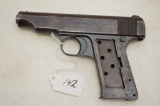 Deusche Werke? Werk Erfart 7.65mm Cal. Missing Grips, Semi-Auto Blued SN# 1