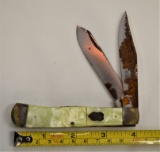 Pit Bull, Hammer Forged, Double Blade, Solingen Germany, Yellow Colored Man