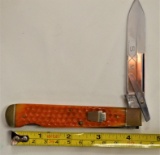 SXM Queen Steel, Titusville PA 041 91L, Single Blade w/ Lock Back, Orange C