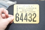 Class A 1951 West Virginia Resident Hunting License