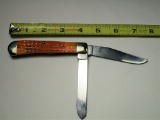 Case XX USA, 6254 SS, Double Blade, Orange Tinted Manmade Antler Handle