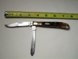 Case XX USA, 62048 SS, Double Blade, Brown Colored Manmade Antler Handle