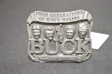Four Generations of Knife Maker's Buck Smokey Mountain Knife Works Belt Buckle