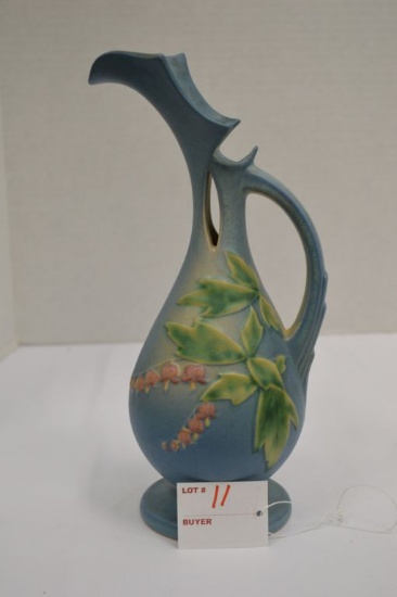 Bleeding Heart Pattern - 972-10" Ewer Vase,  Blue in Color