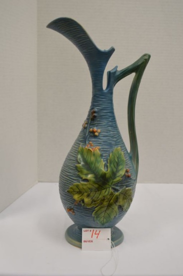 Bushberry- Floorvase 3-15,  Blue in color,  Small Chigger in Handle & Top o