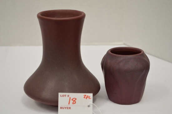 Pair of Vases 1-Marked 1918, 3 1/2 Tall- 1 Colo Springs Marked 6" Tall