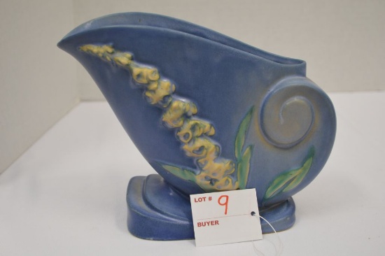 Foxglove Pattern - 166-6" Vase Blue- Chip on Underneath Side of Base