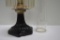 Corinthian Clear Font Black Amethyst Base Model B Aladdin Lamp