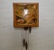 Ornate Square Wood Carved Cuckoo Clock, Made in Germany, 3 Weights and Pend
