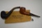 Deauville Leather Covered Briar Pipe and Leather Covered Briar Pipe