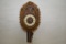 Oval Shape Wood Front Cuckoo Clock w/ Cherubs and Bird, Weights Made in W.