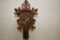 Wood Face and Decoration Cuckoo Clock w/ Pendulum and 2 Weights, 14