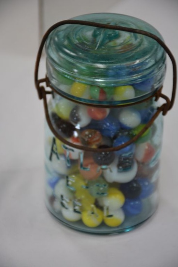 Vintage Marbles, Assorted Sizes in Jar