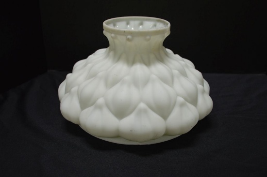 White Frosted in Color Leaf/Diamond Pattern