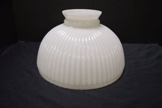 White Milk Glass Ribbed Shade