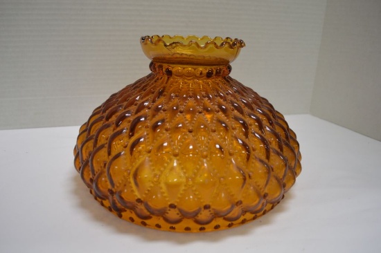 Amber Colored Diamond and Quilt Shade