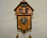 Barometer Clock, Key Wind, No Weights, Suspended Swinging Girl, Handpainted