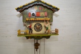 Swiss Chalet Cuckoo Clock, Rough on Bottom Edge, W. German Made w/ Framer a