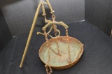 Copper Bowl for Weighting Attached to Brass Scale Arm