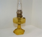Yellow Depression Corinthian Style Aladdin Model B Oil Lamp w/ Chimney