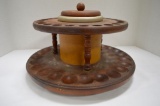 24 Holder, Round Lazy Susan Pipe Holder and Tobacco Humidor?, Solid Walnut