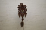 German Made Cuckoo Clock w/ Bird, 2 Weights and Pendulum, 8 1/2