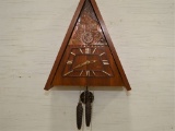 Vintage Maak Russian A Frame Cuckoo Clock w/ Pendulum and 2 Weights