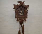 Cuckoo Clock Black Forest Germany, 2 Weights, 16 x 8 3/4