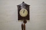 Russian Made Backlite Cuckoo Clock, 2 Weights and Pendulum, 11 1/2 x 7 1/2