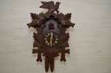 Cuckoo Clock, 2 Weights, Single Bird and Leaf Decorations, 14 x 11