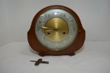 Smiths Round Key Wind Mantel Clock, 8 