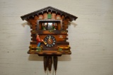 Plastic Face w/ Germany Cuckoo Clock w/ Dancers, Trumpeter and Bird had Pen