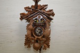 Carousel Top Cuckoo Clock, Plastic Face, Trumpets Around Face Rabbit and Bi