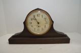Narrow 8 Day Mantel Clock by Ingraham Co. Tin Face Wind on Back Side