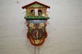 German Made Cuckoo Clock w/ Carousel Dancers and Thermometer, 11 x 6 1/2
