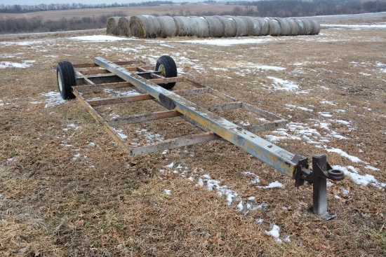 6 Bale Hay Trailer, WITH 3 Point Bale Fork For Loading and Hitching To Trac