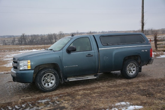 2008 Chevy 1500 Pickup, 169,523 Miles, Regular Cab, Long Bed, Blue In Color