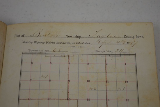 Township Clerks Record & Account Book from Benton Township of Taylor County