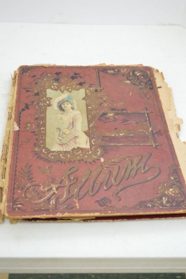 Vintage Scrapbook from 1888 filled w/ antique Postcards and Pictures